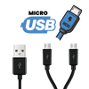 CFG dual USB charging cable with Micro USB connectors, designed for versatile charging needs. Cable Free Guitar trusted high quality